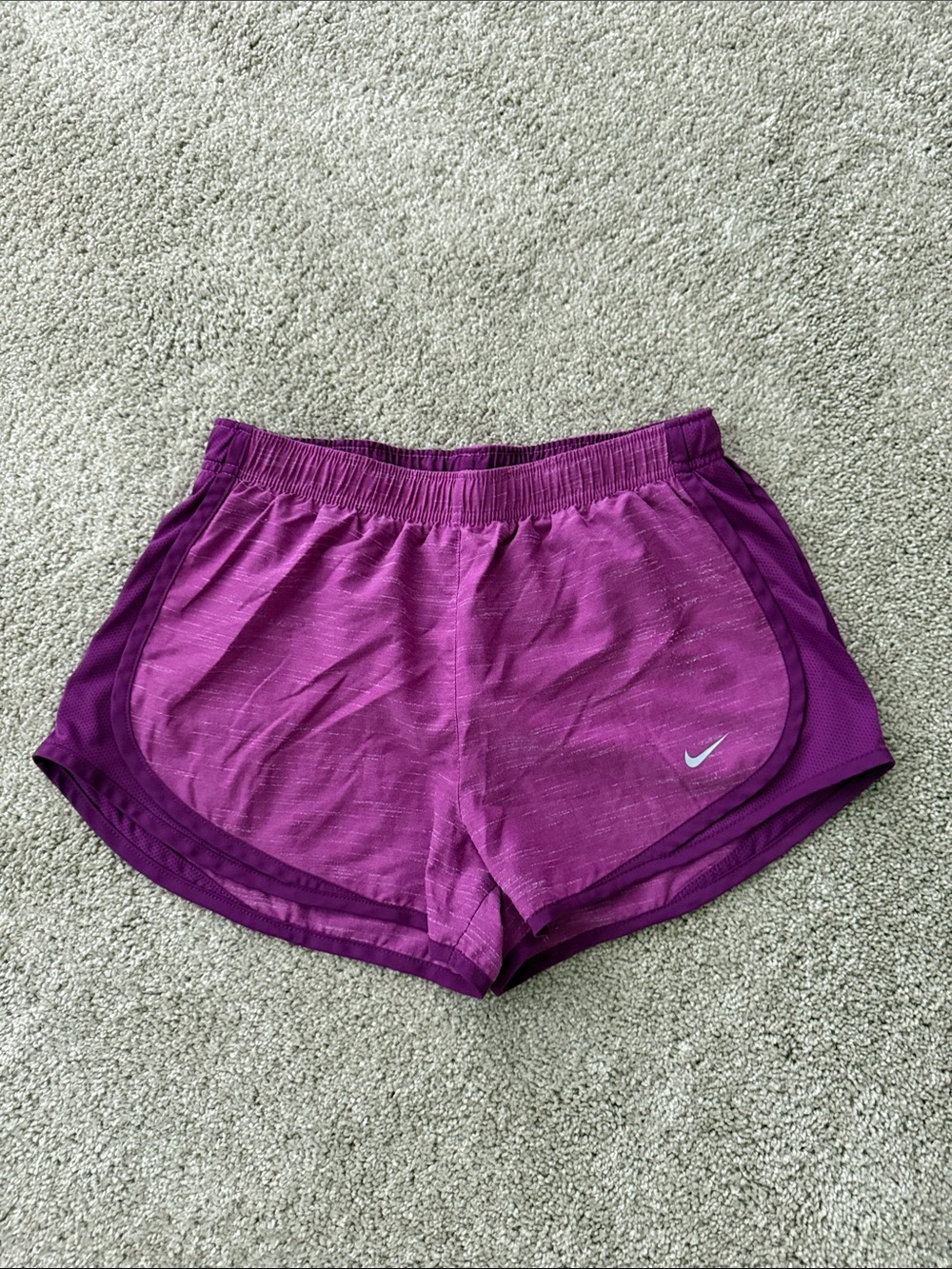 Nike Women's Purple Athletic Shorts with Contrast Trim